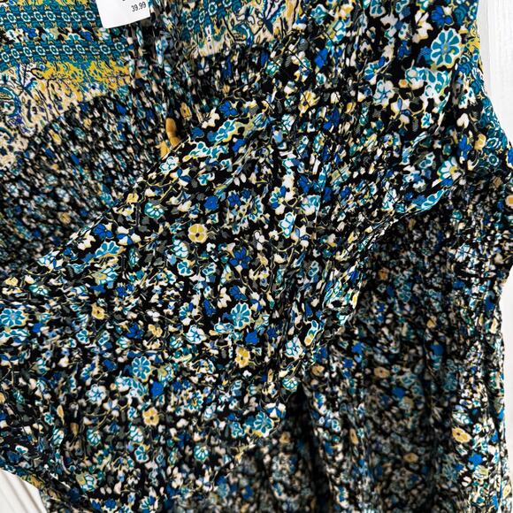 NWT One World Knee-Length Boho Floral Dress Tassels Smocking Women’s L - Picture 8 of 11